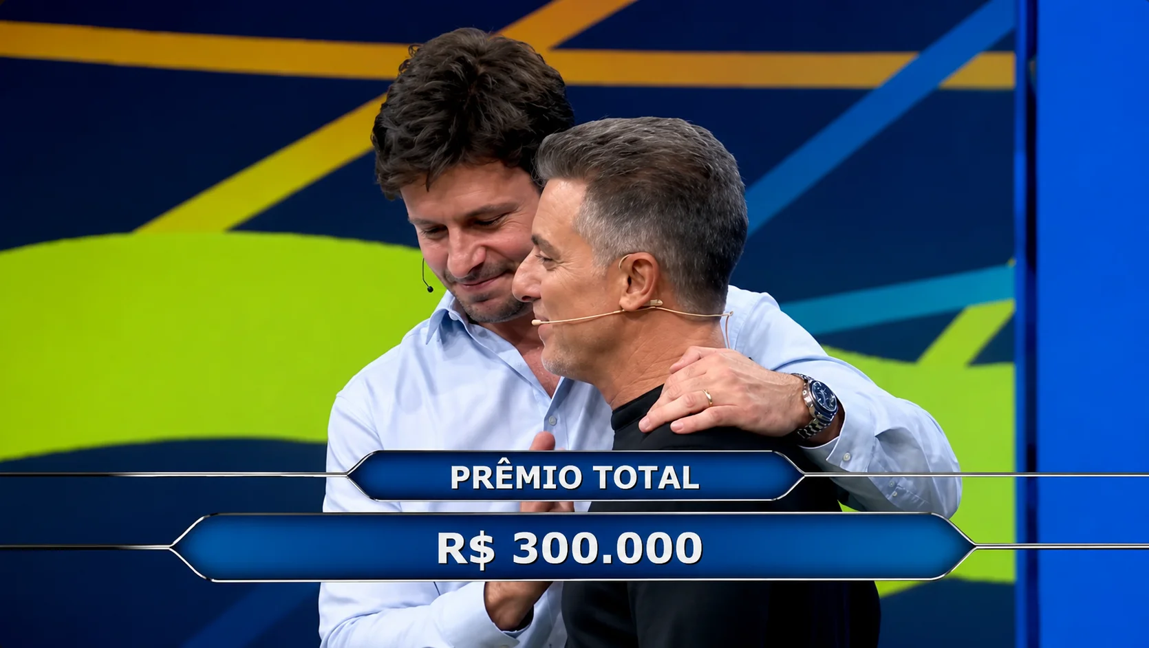 Luis Roquette recebendo R$300 mil no Quem Quer Ser Um Milionário — Globo, 2026